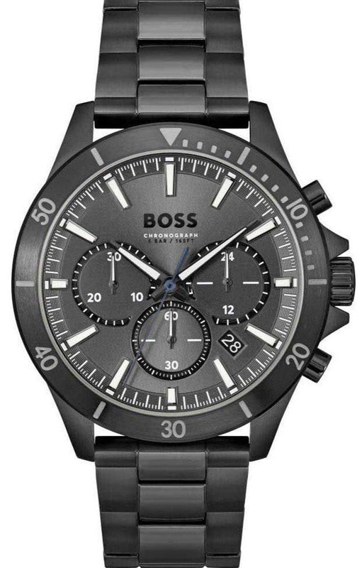 Hugo Boss Troper Chronograph Grey Dial Grey Steel Strap Watch For Men - 1514058 Buy Now By Hugo Boss