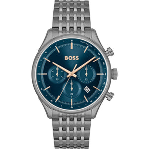 Hugo Boss Gregor Chronograph Blue Dial Grey Steel Strap Watch For Men - 1514083 Buy Now By Hugo Boss