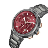 Hugo Boss One Chronograph Red Dial Grey Steel Strap Watch For Men - 1514000 Buy Now By Hugo Boss