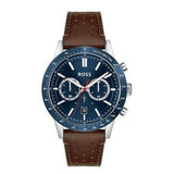 Hugo Boss Allure Blue Dial Brown Leather Strap Watch for Men - 1513921 Buy Now By Hugo Boss