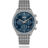 Hugo Boss Gregor Chronograph Blue Dial Grey Steel Strap Watch For Men - 1514083 Buy Now By Hugo Boss