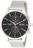 Hugo Boss Associate Black Dial Silver Mesh Bracelet Watch for Men - 1513805 Buy Now By Hugo Boss