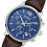 Hugo Boss Attitude Blue Dial Brown Leather Strap Watch for Men - 1513606 Buy Now By Hugo Boss