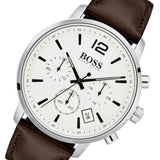 Hugo Boss Attitude White Dial Brown Leather Strap Watch for Men - 1513609 Buy Now By Hugo Boss