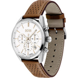 Hugo Boss Champion White Dial Brown Leather Strap Watch for Men - 1513879 Buy Now By Hugo Boss