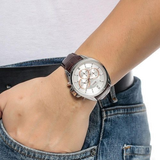 Hugo Boss Driver Chronograph Silver Dial Brown Leather Strap Watch For Men - 1512881 Buy Now By Hugo Boss