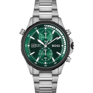 Hugo Boss Globetrotter Green Dial Silver Steel Strap Watch for Men - 1513930 Buy Now By Hugo Boss