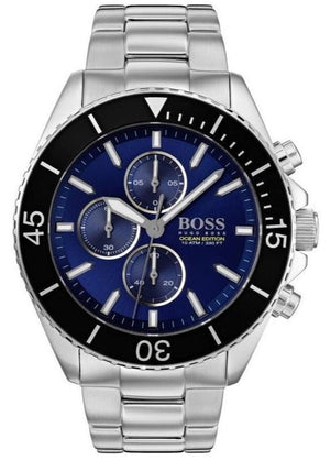 Hugo Boss Ocean Edition Chronograph Blue Dial Silver Steel Strap Watch for Men - 1513704 Buy Now By Hugo Boss
