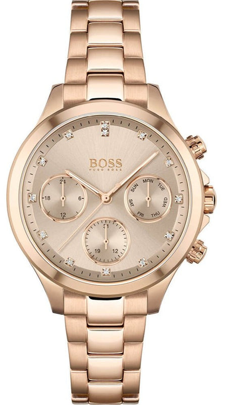 Hugo Boss Carnation Gold Dial Gold Steel Strap Watch for Women - 1502592 Buy Now By Hugo Boss