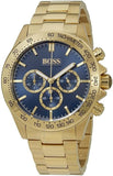 Hugo Boss Ikon Blue Dial Gold Steel Strap Watch for Men - 1513340 Buy Now By Hugo Boss