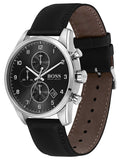 Hugo Boss Navigator Black Dial Black Leather Strap Watch for Men - 1513678 Buy Now By Hugo Boss