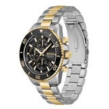 Hugo Boss Admiral Black Dial Two Tone Steel Strap Watch for Men - 1513908 Buy Now By Hugo Boss