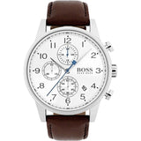 Hugo Boss Navigator White Dial Brown Leather Strap Watch for Men - 1513495 Buy Now By Hugo Boss