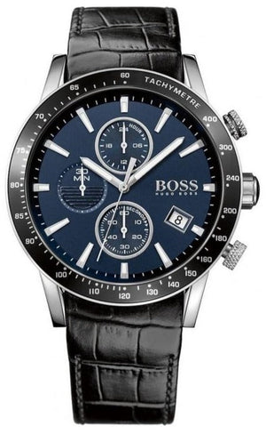 Hugo Boss Rafale Chronograph Quartz Blue Dial Black Leather Strap Watch For Men - HB1513391 Buy Now By Hugo Boss