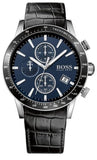 Hugo Boss Rafale Chronograph Quartz Blue Dial Black Leather Strap Watch For Men - HB1513391 Buy Now By Hugo Boss