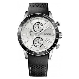 Hugo Boss Rafale Chronograh Quartz White Dial Black Leather Strap Watch For Men - HB1513403 Buy Now By Hugo Boss