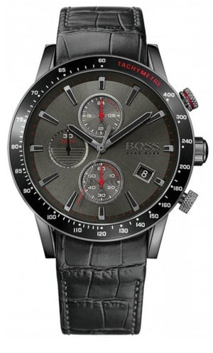 Hugo Boss Rafale Chronograph Grey Dial Black Leather Strap Watch For Men - HB1513445 Buy Now By Hugo Boss