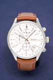 Hugo Boss Grand Prix White Dial Brown Leather Strap Watch for Men - 1513475 Buy Now By Hugo Boss