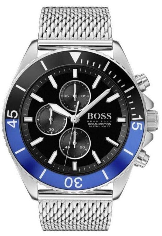 Hugo Boss Ocean Edition Black Dial Silver Mesh Strap Watch for Men - 1513742 Buy Now By Hugo Boss