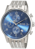 Hugo Boss Navigator Chronograph Blue Dial Silver Steel Strap Watch for Men - 1513498 Buy Now By Hugo Boss