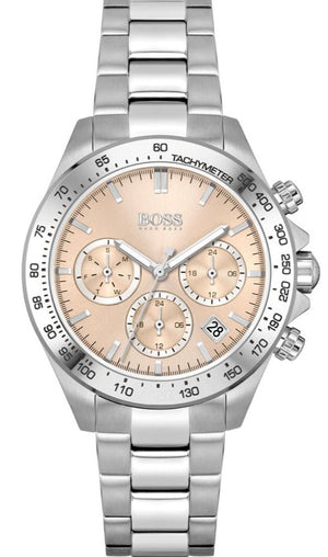 Hugo Boss Novia Pink Dial Silver Steel Strap Watch for Women - 1502615 Buy Now By Hugo Boss