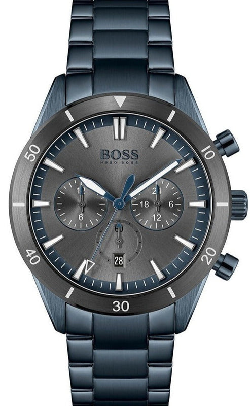 Hugo Boss Santiago Grey Dial Blue Steel Strap Watch for Men - 1513865 Buy Now By Hugo Boss
