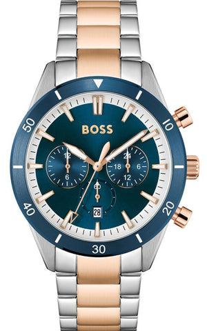 Hugo Boss Santiago Blue Dial Two Tone Steel Strap Watch for Men - 1513937 Buy Now By Hugo Boss