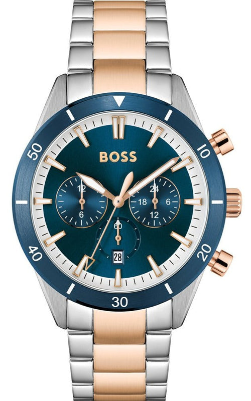 Hugo Boss Santiago Blue Dial Two Tone Steel Strap Watch for Men - 1513937 Buy Now By Hugo Boss