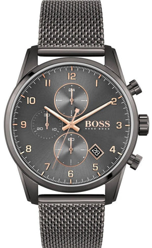 Hugo Boss Skymaster Grey Dial Grey Mesh Bracelet Watch for Men - 1513837 Buy Now By Hugo Boss