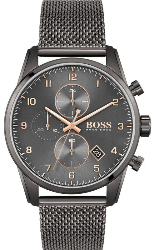 Hugo Boss Skymaster Grey Dial Grey Mesh Bracelet Watch for Men - 1513837 Buy Now By Hugo Boss