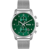 Hugo Boss Skymaster Green Dial Silver Mesh Bracelet Watch for Men - 1513938 Buy Now By Hugo Boss