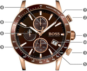 Hugo Boss Rafale Chronograph Brown Dial Brown Leather Strap Watch For Men - 1513392 Buy Now By Hugo Boss