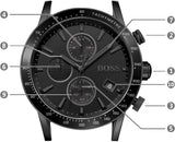 Hugo Boss Rafale Chronograph Black Dial Black Leather Strap Watch For Men - 1513456 Buy Now By Hugo Boss