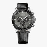 Hugo Boss Ikon Grey Dial Black Leather Strap Watch for Men - 1513177 Buy Now By Hugo Boss