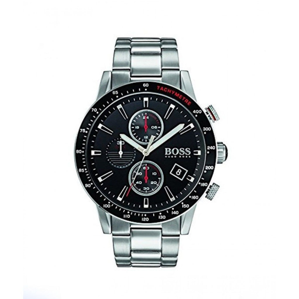 Hugo Boss Rafale Chronograph Black Dial Silver Steel Strap Watch for Men - 1513509 Buy Now By Hugo Boss