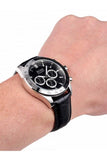 Hugo Boss Ikon Black Dial Black Leather Strap Watch for Men - 1513178