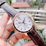 Tissot Quickster Chronograph 42mm White Dial Brown Leather Strap Watch For Men - T095.417.36.037.00 Buy Now By Tissot