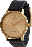 Calvin Klein Post Minimal Gold Dial Black Leather Strap Watch For Men - K7621501 Buy Now By Calvin Klein