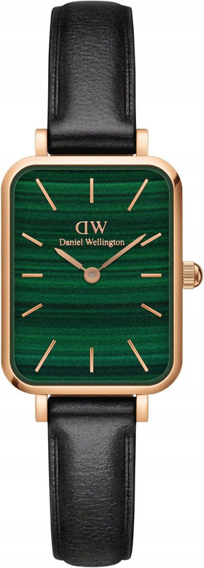 Daniel Wellington Quadro Pressed Sheffield Green Dial Black Leather Strap Watch For Women - DW00100439 Buy Now By Daniel Wellington