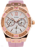 Guess Limelight Quartz Analog White Dial Pink Leather Strap Watch For Women - W0775l3 Buy Now By Guess
