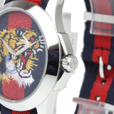 Gucci G Timless Le Marche Des Merveilles Blue & Red Dial Blue & Red Nylon Strap Unisex Watch - YA126495 Buy Now By Gucci