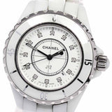 Chanel J12 Diamonds Ceramic White Dial White Steel Strap Watch for Women - J12 H1628 Buy Now By Chanel