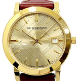 Burberry The City Gold Dial Orange Leather Strap Watch for Women - BU9017 Buy Now By Burberry
