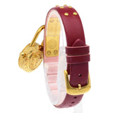 Versace Medusa Lock Icon Gold Dial Red Leather Strap Watch for Women - VEDW00319 Buy Now By Versace