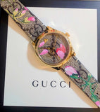 Gucci G Timeless Floral Brown Dial Brown Leather Strap Watch For Women - YA1264038 Buy Now By Gucci