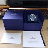 Swarovski Passage Chrono Crystal Blue Dial Blue Leather Strap Watch for Women - 5580342 Buy Now By Swarovski