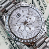 Michael Kors Brinkley Diamonds Silver Dial Silver Steel Strap Watch for Women - MK6186