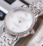 Coach Delancey Mother of Pearl Dial Silver Steel Strap Watch for Women - 14502477 Buy Now By Coach