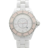 Chanel J12 Quartz Diamonds Pink Dial White Steel Strap Watch for Women - J12 H5513 Buy Now By Chanel