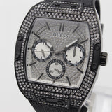 Guess Phoenix Multifunction Crystals Silver Dial Black Steel Strap Watch For Men - GW0094G3 Buy Now By Guess